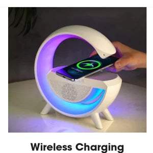 G Shaped Rgb Light Table Lamp With Wireless Charger.